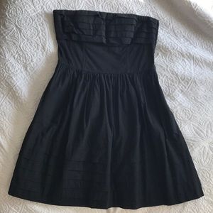 Black strapless ruffle dress
